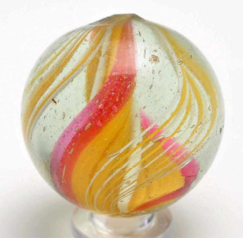 Appraisal: Single Ribbon Swirl Marble Description Both sides are yellow with