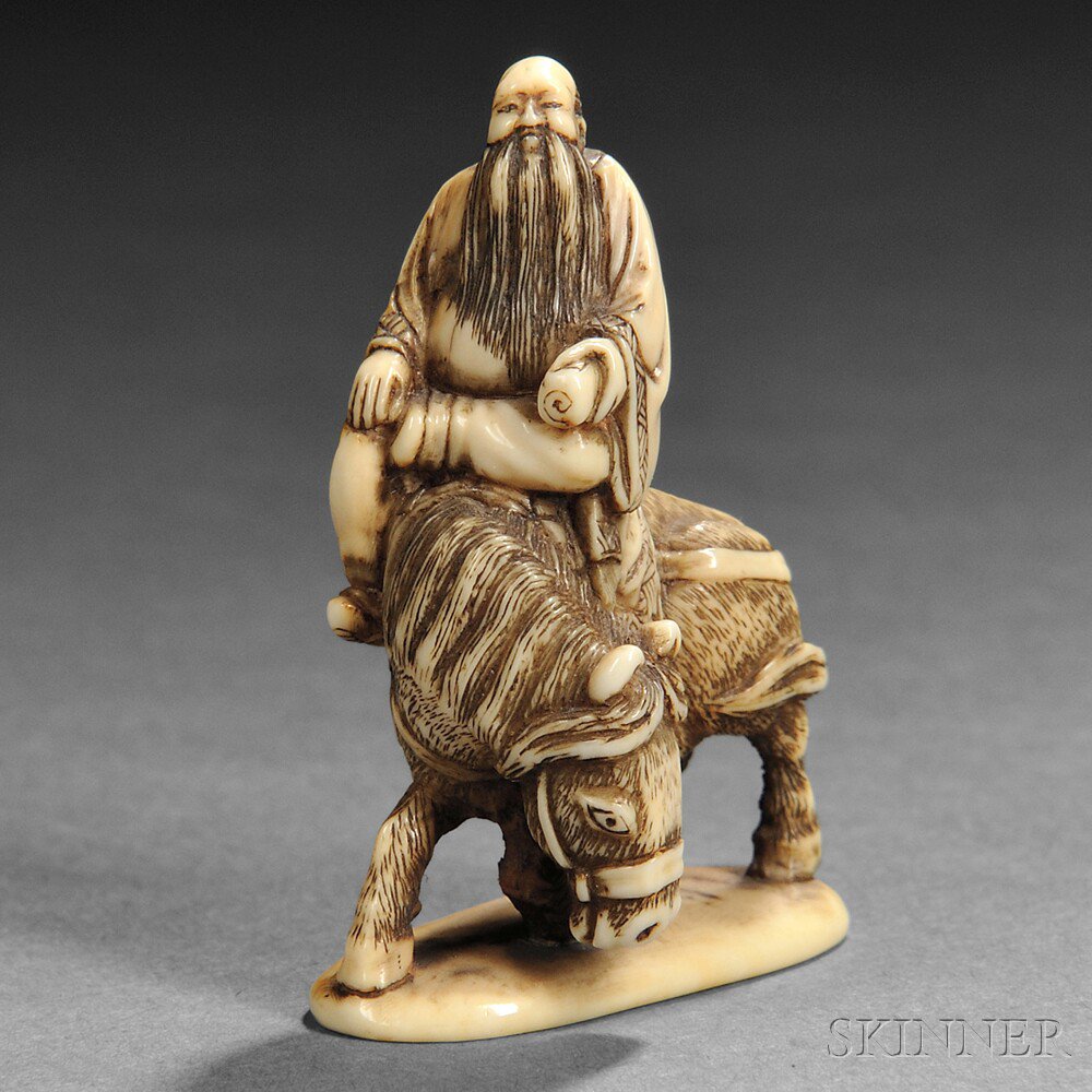 Appraisal: Ivory Netsuke of a Sennin on a Horse Japan th