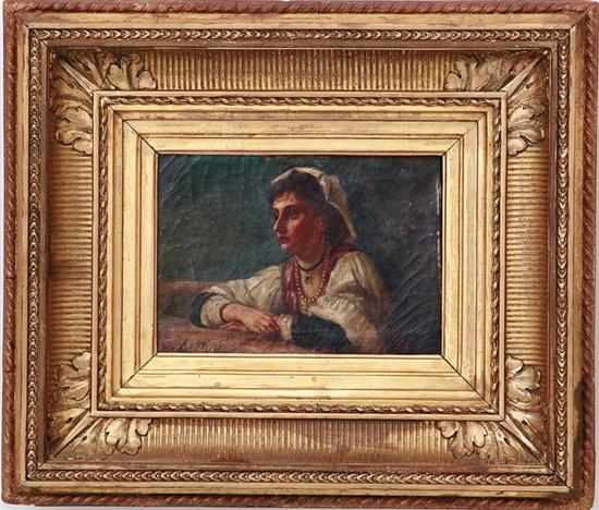 Appraisal: Continental school early th century PORTRAIT OF A WOMAN oil