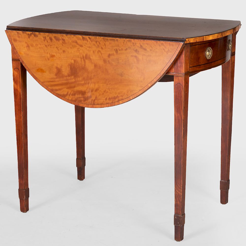 Appraisal: George III Mahogany Pembroke Table Fitted with one frieze and