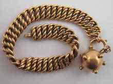 Appraisal: A yellow metal tests carat gold bracelet with a studded