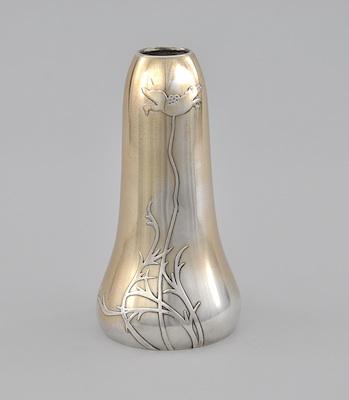 Appraisal: A Silver Plated Art Nouveau Style Vase Approx H x