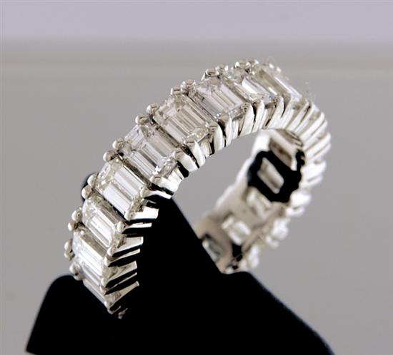 Appraisal: Platinum and diamond eternity ring emerald-cut diamonds ctw color H-I