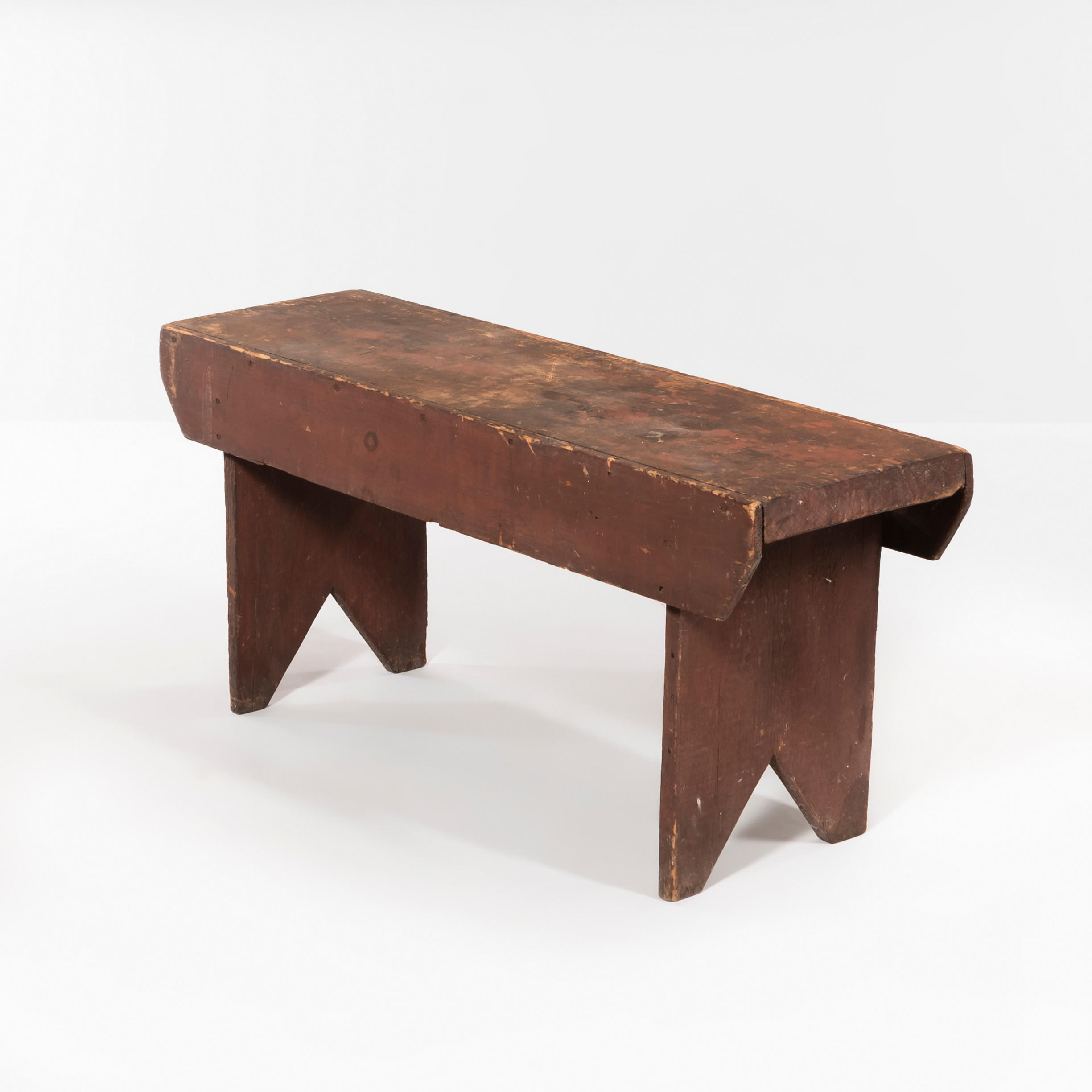 Appraisal: Country Brown-painted Bench ht wd dp in