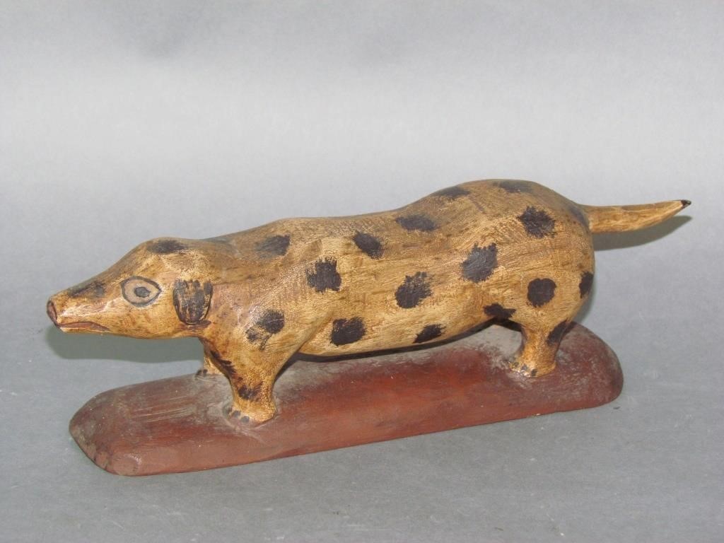 Appraisal: WALTER JUNE GOTTSHALL CARVED DOGsigned and dated no damage