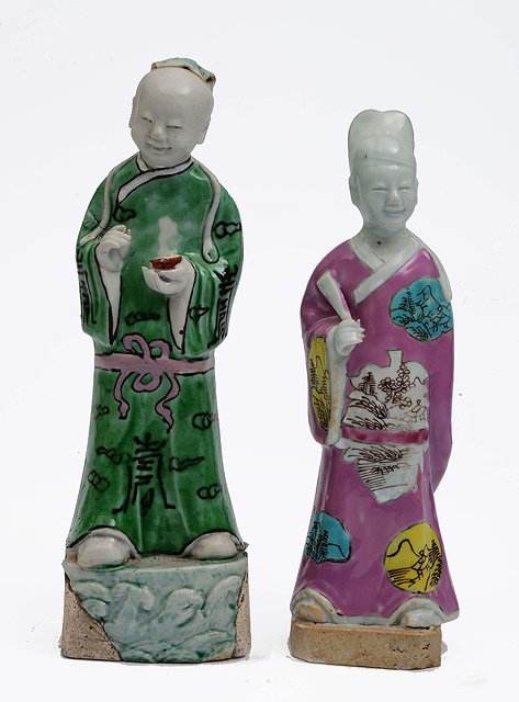 Appraisal: Two Chinese famille rose Immortal figures th th Centuryeach with