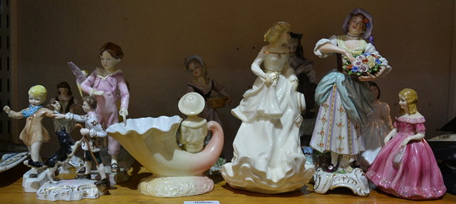 Appraisal: A collection of porcelain figuresto include Royal Crown Derby Shepherd