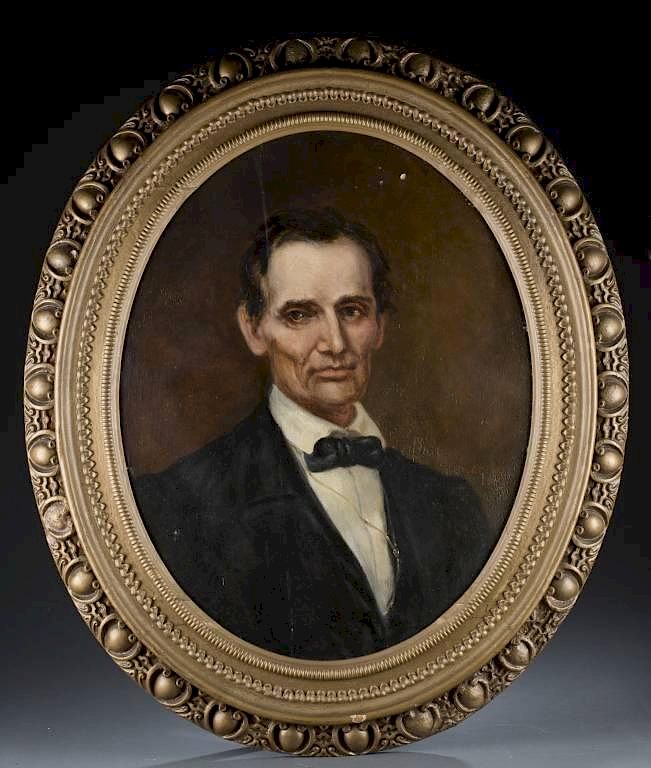 Appraisal: William Morris Hunt portrait of Abraham Lincoln Hunt William Morris