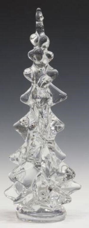 Appraisal: French Daum art crystal Christmas tree engraved signature at side