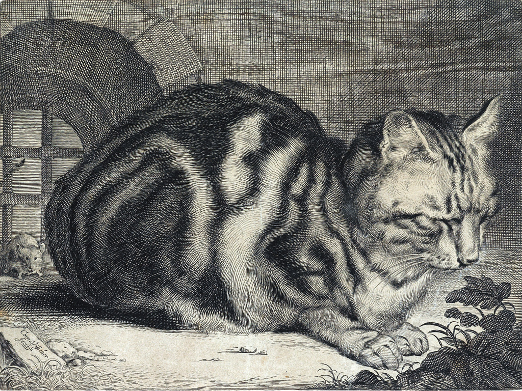 Appraisal: CORNELIS VISSCHER The Large Cat Etching and engraving circa x