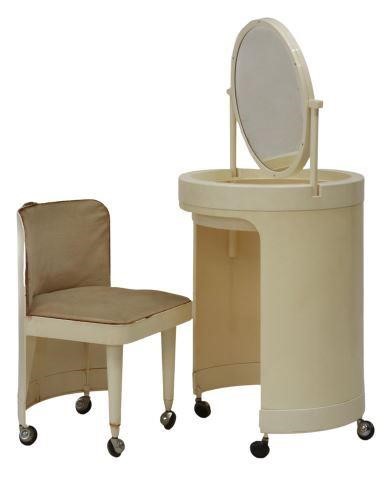 Appraisal: Italian modern Silvi compact vanity and chair attributed to Fanini