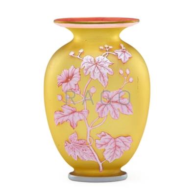 Appraisal: THOMAS WEBB SONS Fine cameo glass vase decorated with flowering