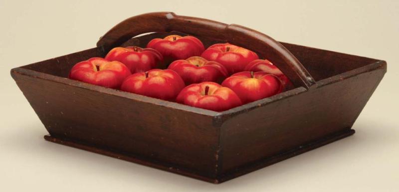 Appraisal: Wooden Apple Tray Description th Century Square with canted sides