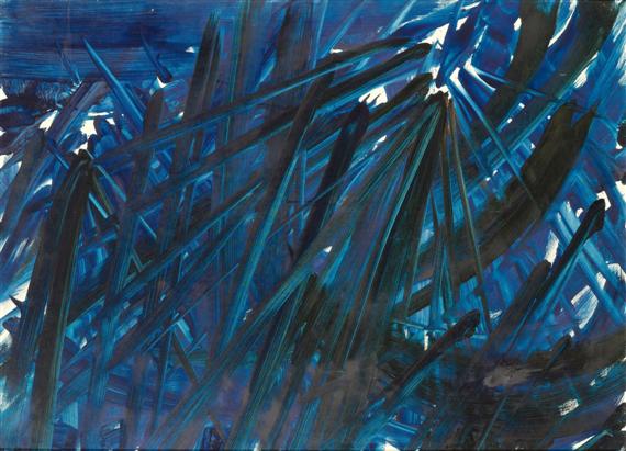 Appraisal: DUVILLIER REN - Blue composition Oil on canvas Inscribed and