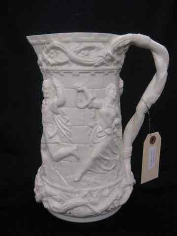 Appraisal: Minton Salt Glaze Pitcher bas-relief scene of festival dancers -