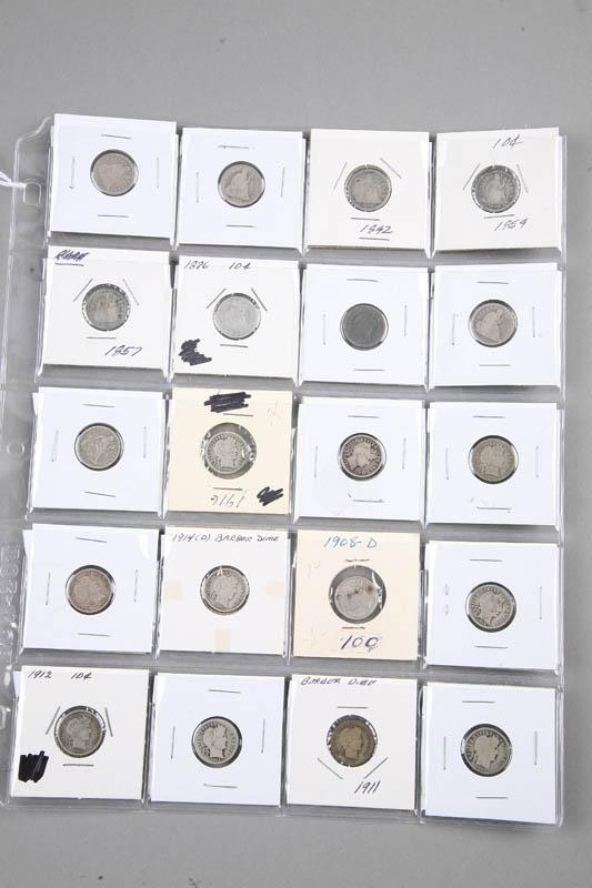 Appraisal: TWENTY EARLY DIMES Nine seated Liberties Years two and Eleven