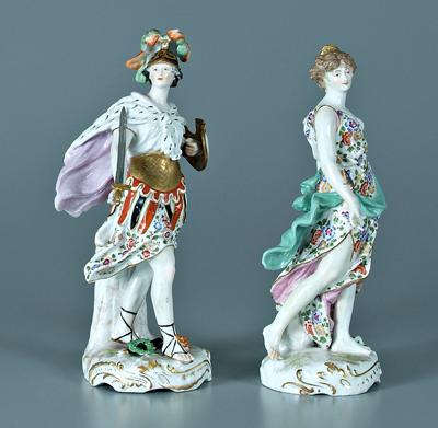 Appraisal: Pair porcelain figures classical figures Perseus with shield and sword