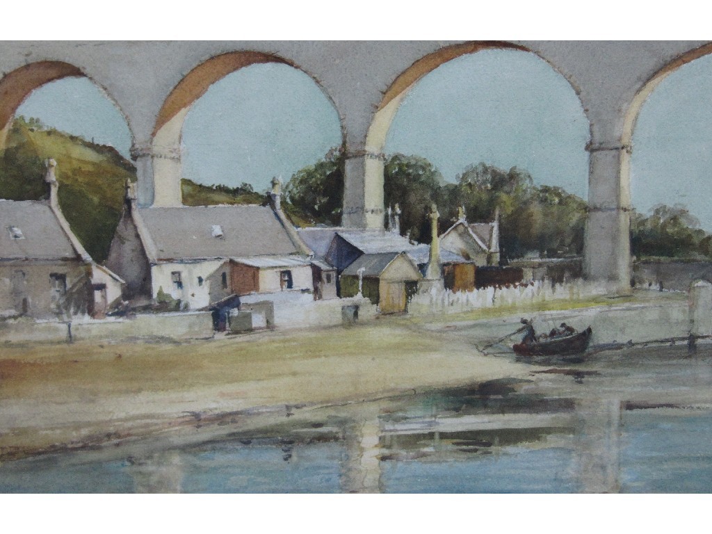 Appraisal: A STEWART Watercolour 'Cullen Viaduct' signed recto and signed and