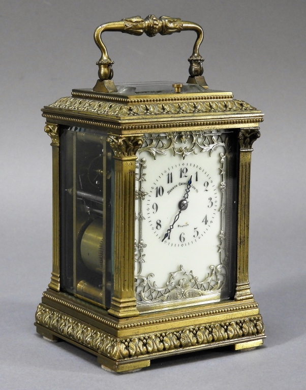 Appraisal: FINE C FRENCH AIGUILLES REPEATER CARRIAGE CLOCK France th CenturyWhite