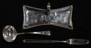 Appraisal: English Georgian sterling silver scissor candle snuffer tray ladle and