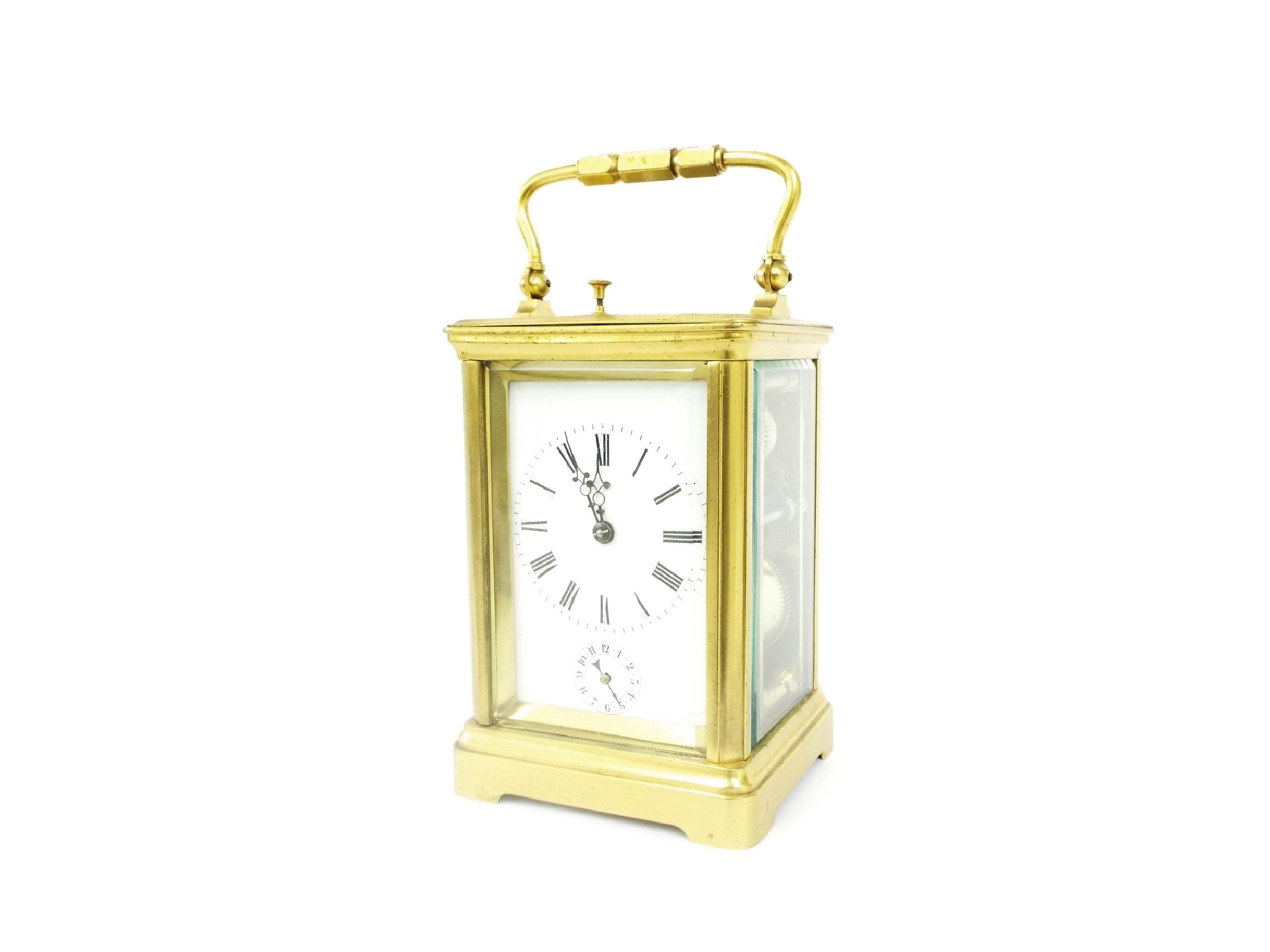 Appraisal: French quarter repeating carriage clock the movement striking on two