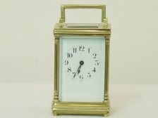 Appraisal: French carriage clock time only very clean Corinthian split columns