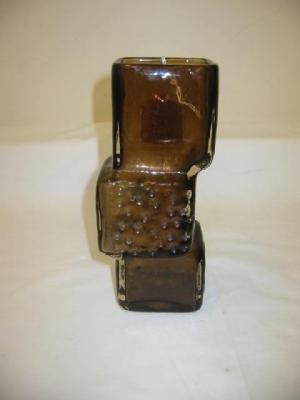 Appraisal: A WHITEFRIARS DRUNKEN BRICK VASE in smoky brown glass high