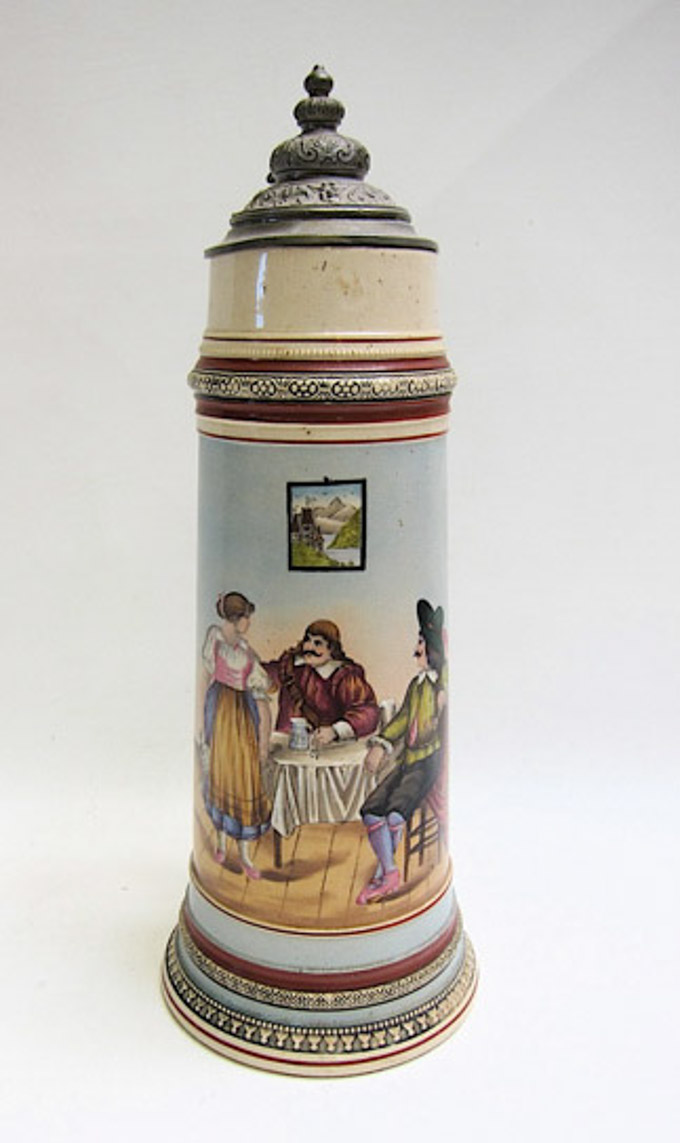 Appraisal: GERMAN HAND PAINTED STEIN from the late th Century Two