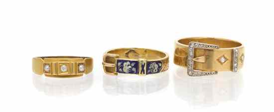 Appraisal: A Collection of Yellow Gold Rings British consisting of an