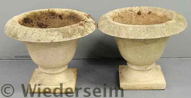 Appraisal: Large pair of cast stone planters h x dia