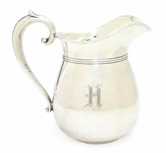 Appraisal: An American Sterling Silver Pitcher Manchester Silver Co of typical