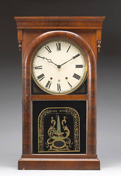 Appraisal: An American mahogany and eglomis regulator clock Ansonia Clock Company