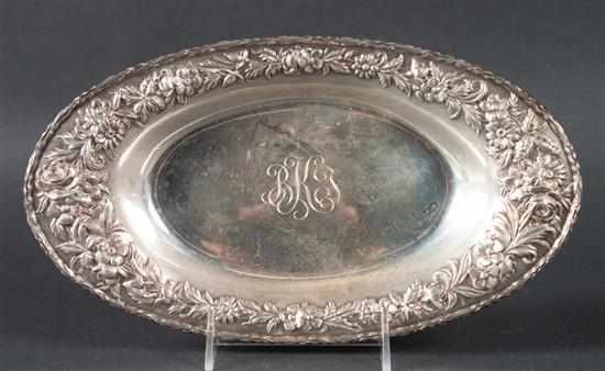 Appraisal: American repousse sterling silver bread tray pattern S Kirk Sons