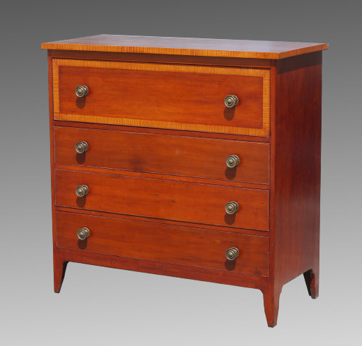 Appraisal: FEDERAL STYLE CHEST OF DRAWERS th century drawer cherry chest