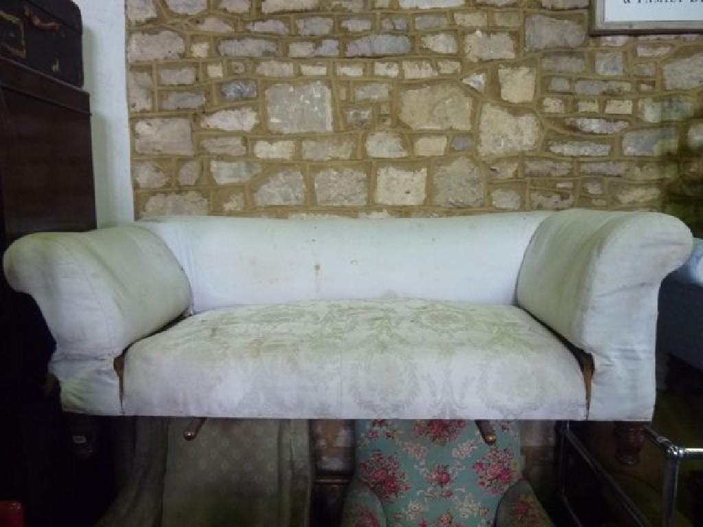 Appraisal: A Victorian double drop arm Chesterfield sofa for re-upholstery raised