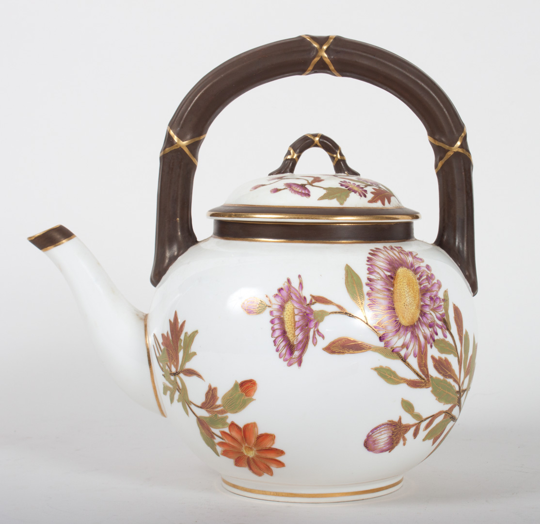 Appraisal: Royal Worcester china teapot late th century globular teapot with