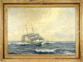 Appraisal: MICHAEL ZENO DIEMER German - CLIPPER SHIP CUTTING THROUGH ROUGH