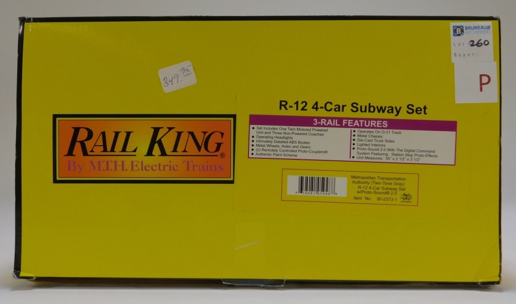 Appraisal: RAIL KING METRO TRANSPORTATION R- SUBWAY CAR SET Item no