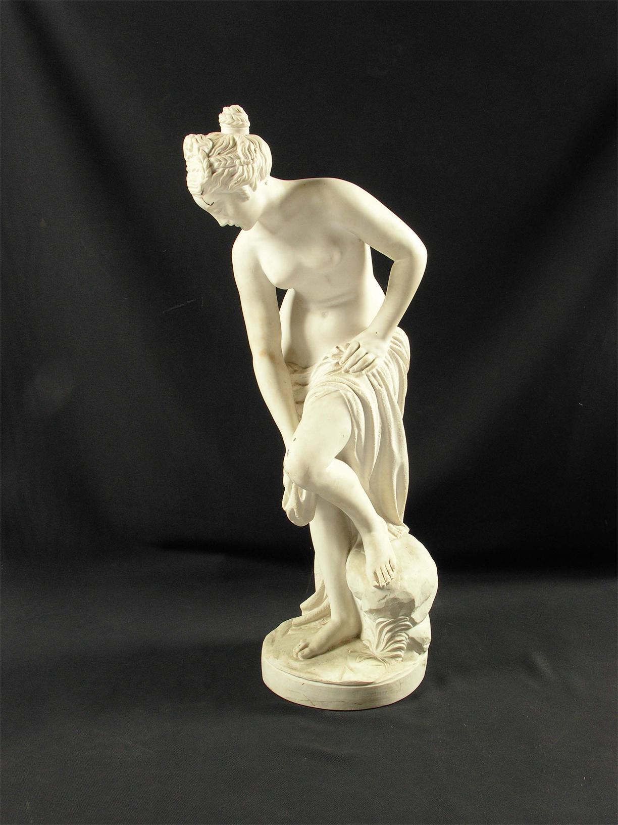 Appraisal: A carved marble figure of the bathing Venus