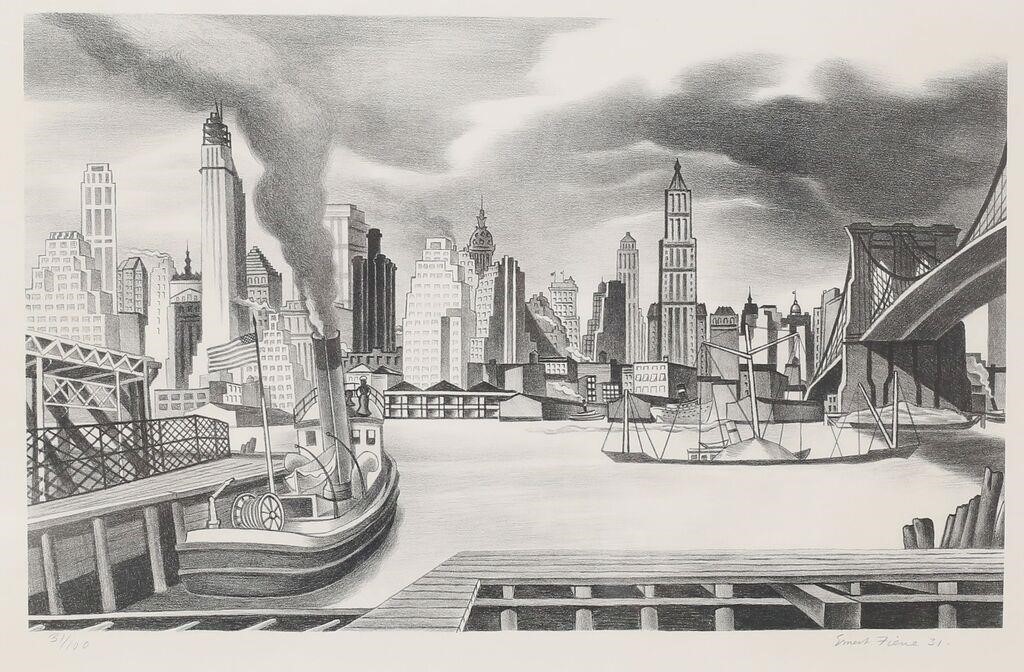 Appraisal: ERNEST FIENE LITHOGRAPH NEW YORK CITYErnest Fiene American New York