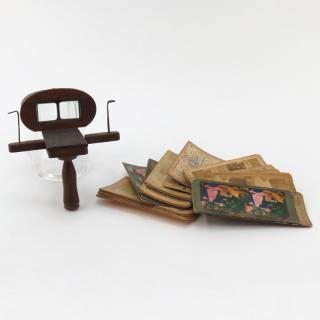 Appraisal: Antique Stereoscope Stereoviewer With Photos Antique Stereoscope Stereoviewer With Photos