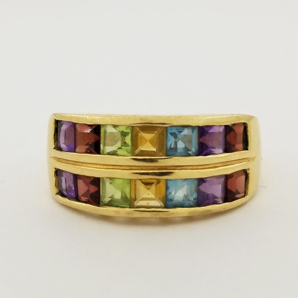 Appraisal: K Gold Multi-Semi Precious Stone Ring K Gold Multi-Semi Precious