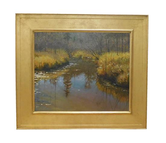 Appraisal: Jeffrey T Larson American b Autumn Reflections c oil on