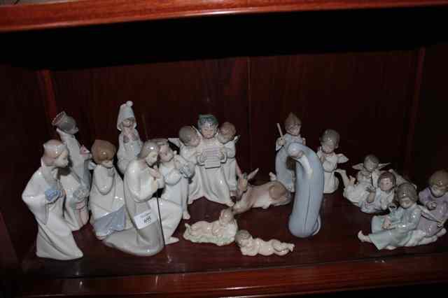 Appraisal: A GROUP OF LLADRO PORCELAIN FIGURINES on a Christmas theme