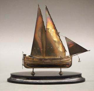 Appraisal: Maltese Silver sailboat A th century Maltese Silver sailboat Featuring