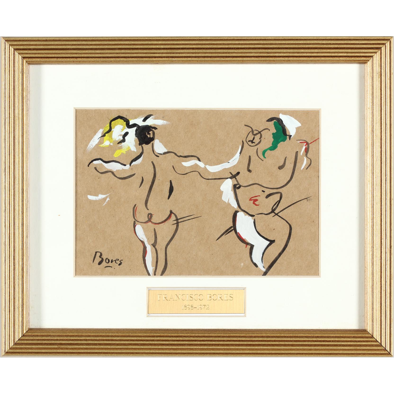 Appraisal: Francisco Bores Sp - Two Dancers mixed media on paper