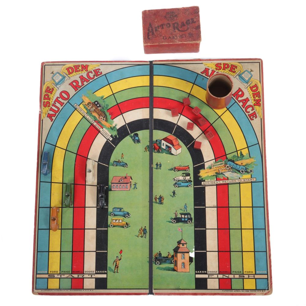 Appraisal: VINTAGE SPE DEM RACING BOARD GAME H X W BOARD