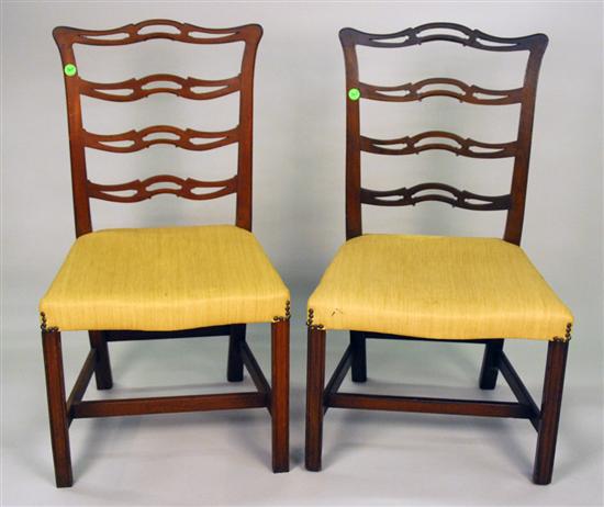 Appraisal: FOUR SIMILAR CHIPPENDALE MAHOGANY SIDE CHAIRS th th century height