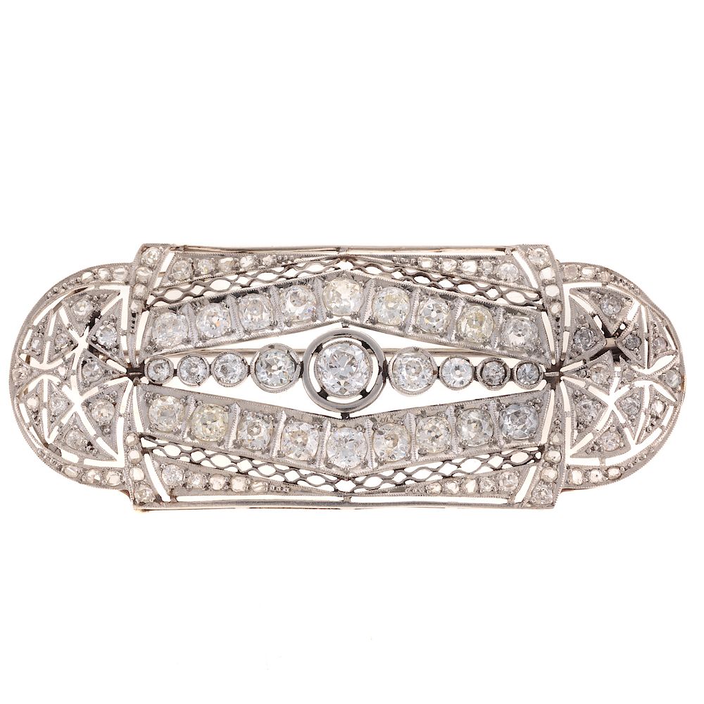 Appraisal: An Important Diamond Art Deco Diamond Bar Pin platinum Art