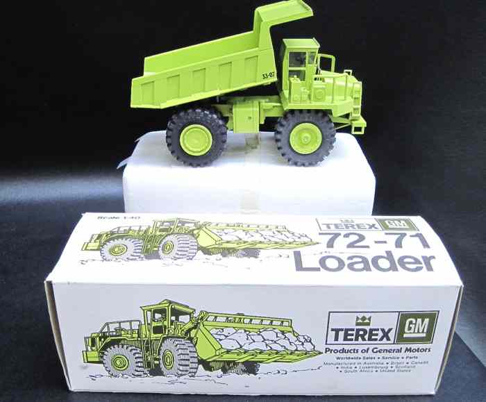 Appraisal: TWO SCALE DIECAST TEREX MODELS Gescha - loader in original